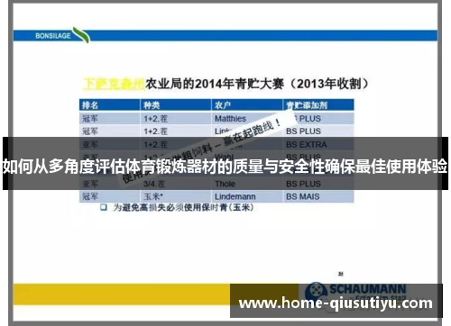 如何从多角度评估体育锻炼器材的质量与安全性确保最佳使用体验